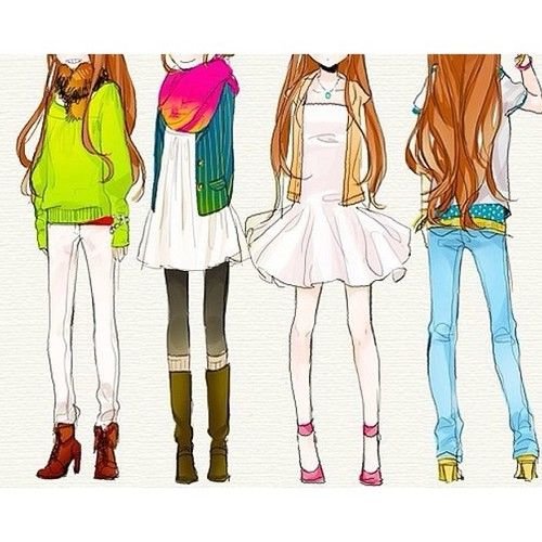 Рисунки одежды для девушек