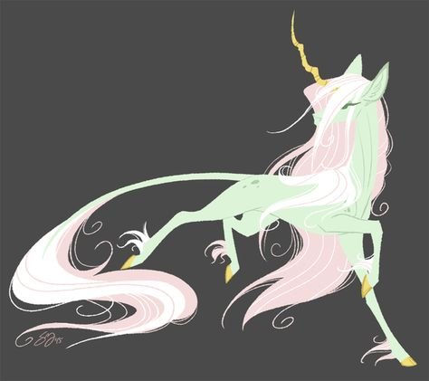 Единорог с длинным хвостом