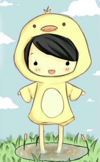 Аниме в костюме утки