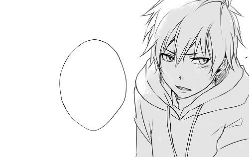 Смущённое лицо аниме парня