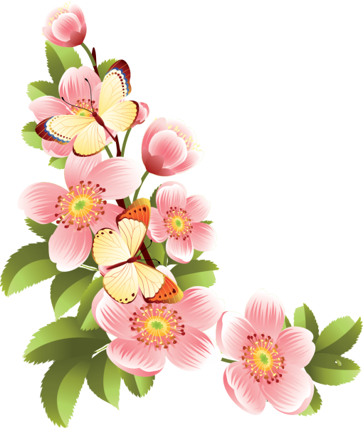 Весенние цветы на прозрачном фоне