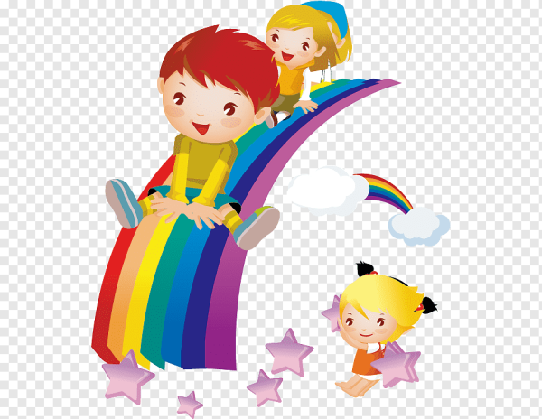 Дети на радуге вектор