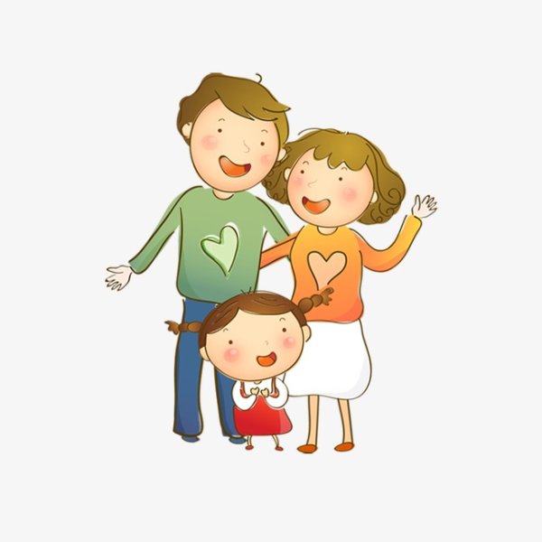 Семья на прозрачном фоне