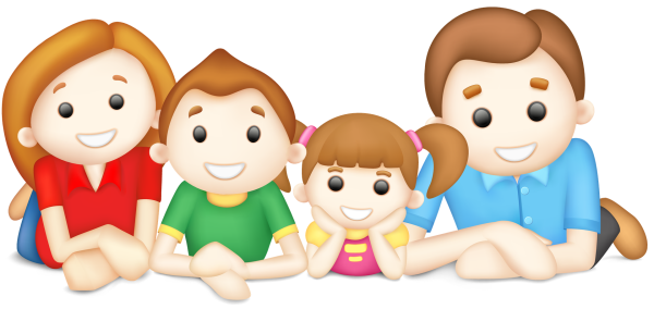 Дети с родителями вектор