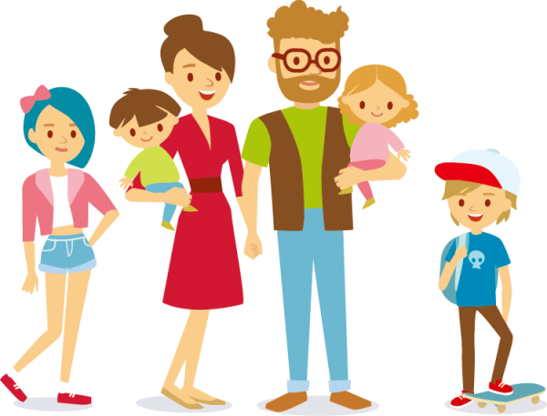 Дети с родителями клипарт