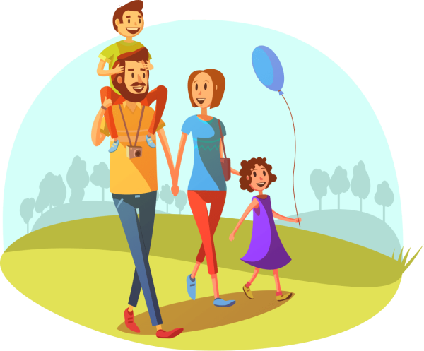 Родители и дети вектор