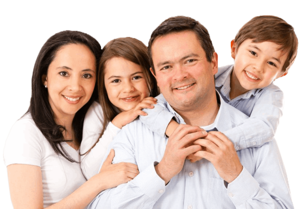 Семья на прозрачном фоне