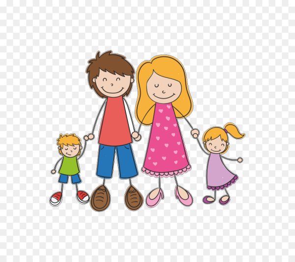 Семья на прозрачном фоне