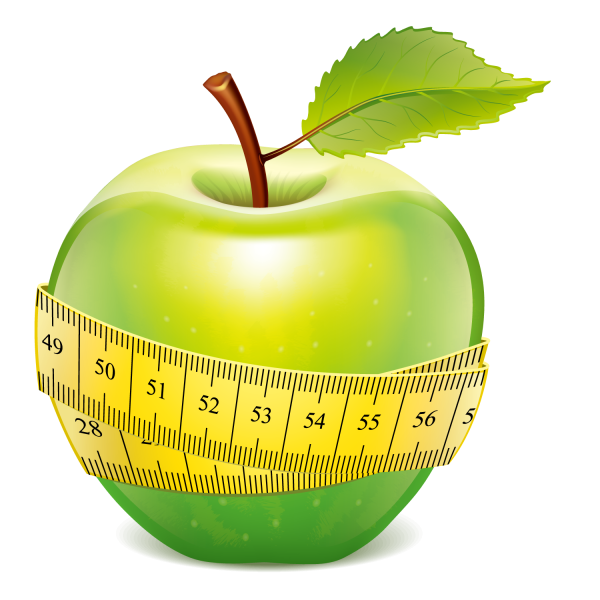 Яблоко с сантиметром