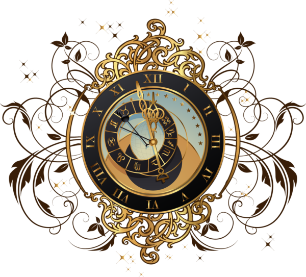 Старинные часы без фона