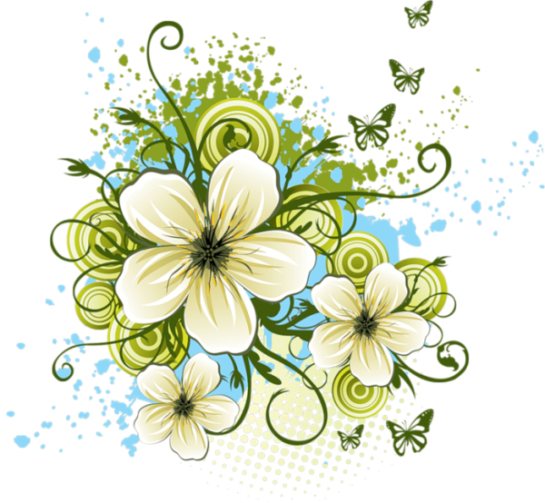 Цветочный орнамент в цвете