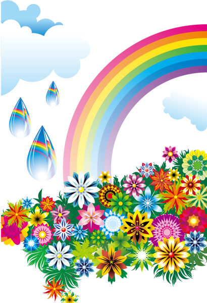 Радуга мультяшная на прозрачном фоне