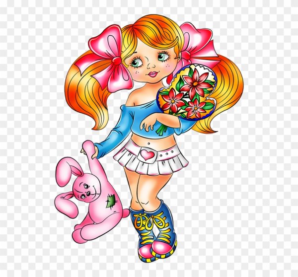 Девочка на белом фоне