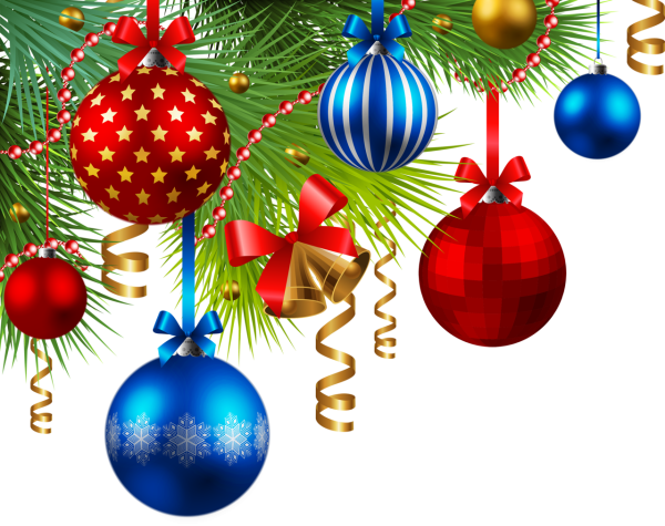 Еловая ветка с игрушками