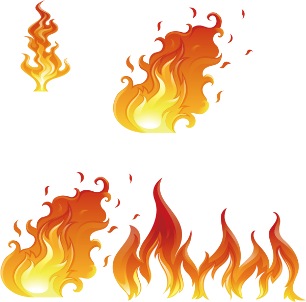 Языки пламени на белом фоне