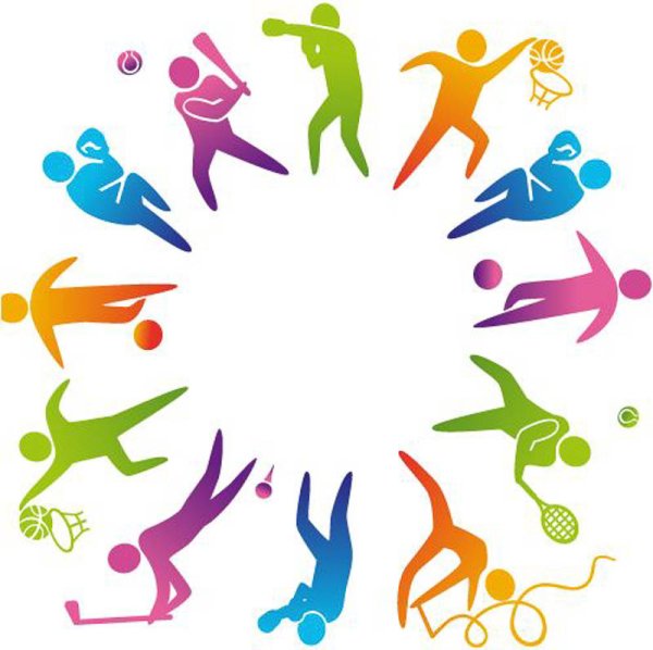 Цветные силуэты спортсменов