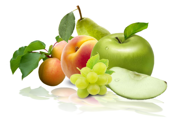 Яблоки и ягоды без фона