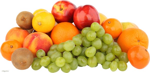 Овощи и фрукты на прозрачном фоне