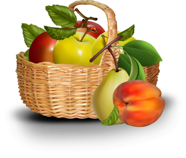Корзина с овощами и фруктами вектор