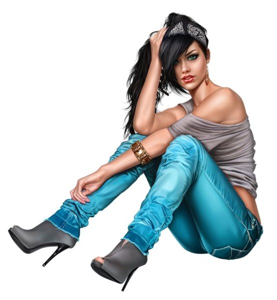 Девушка на прозрачном фоне