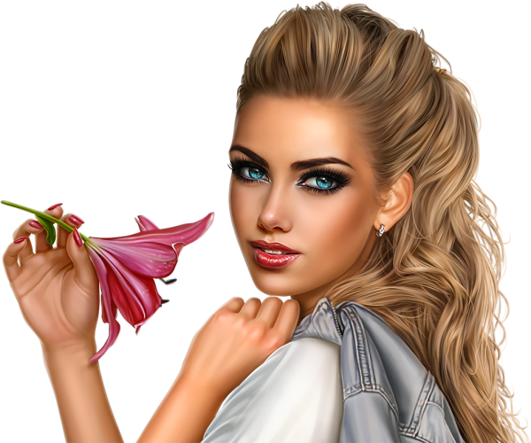 Девушка на прозрачном фоне