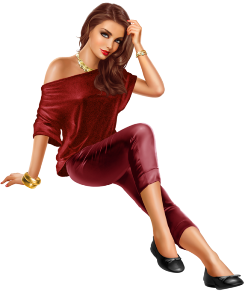 Девушка на прозрачном фоне