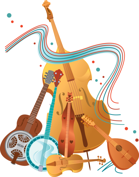 Цветные Ноты на прозрачном фоне