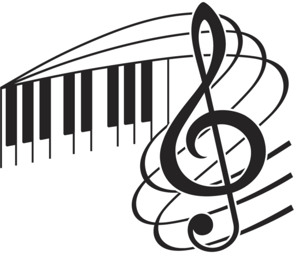 Музыкальные знаки на прозрачном фоне