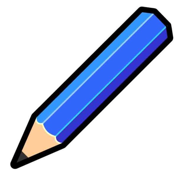 Синий карандаш на белом фоне