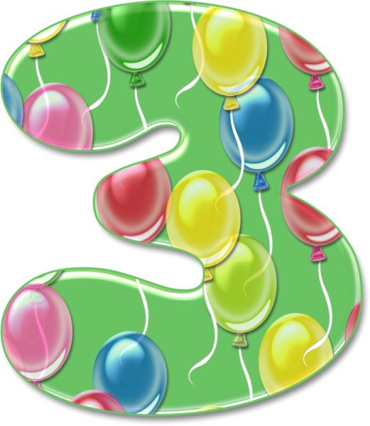 Детские цифры на прозрачном фоне