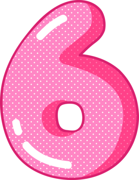 Цифра 6 розовая