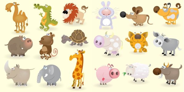 Векторные изображения животных для детей