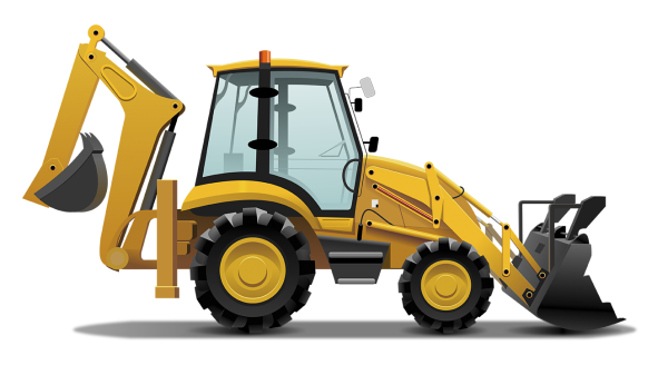 Строительная техника трактор с ковшом