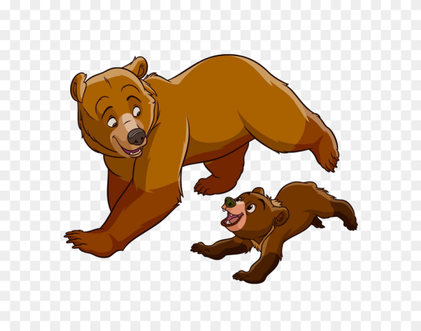 Медведь мультяшный на прозрачном фоне