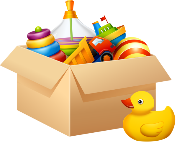 Детские игрушки на прозрачном фоне