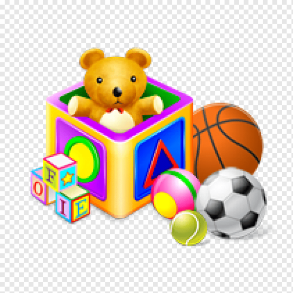 Детские игрушки на прозрачном фоне