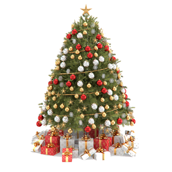 Елка с подарками без фона