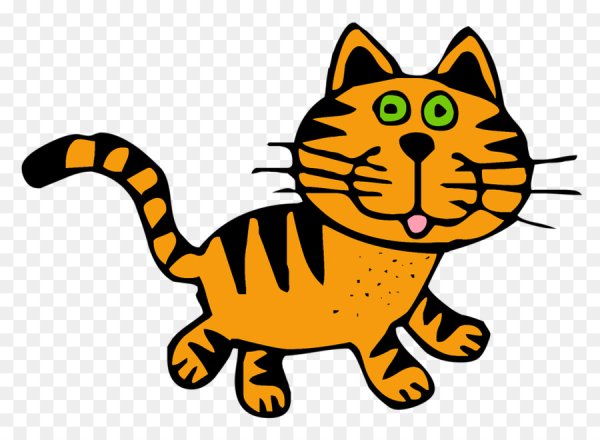 Полосатый кот мультяшный