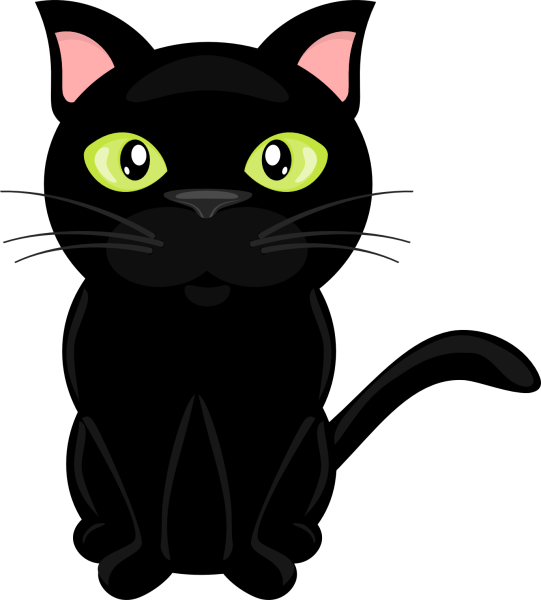 Черная кошка мультяшная