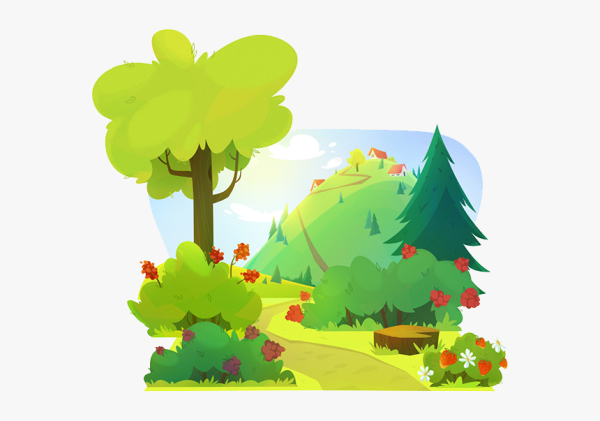 Лес мультяшный