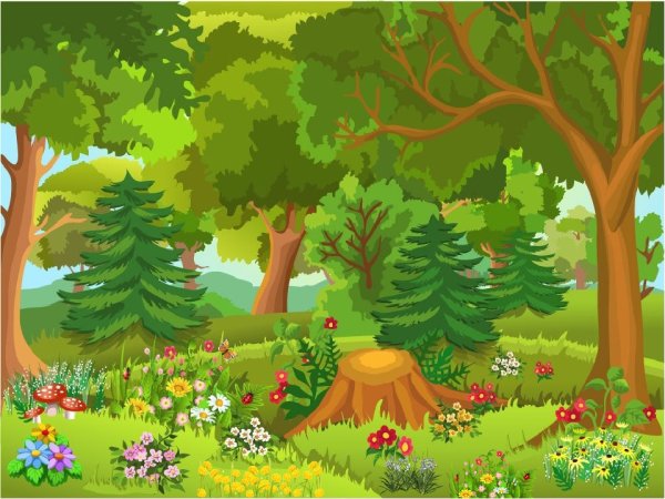 Лес на прозрачном фоне