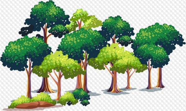 Лес на прозрачном фоне