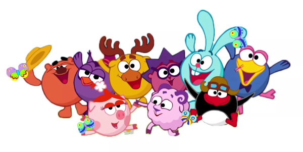 Смешарики на белом фоне