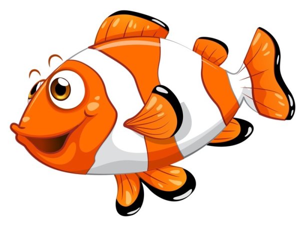 Мультяшные рыбки на белом фоне