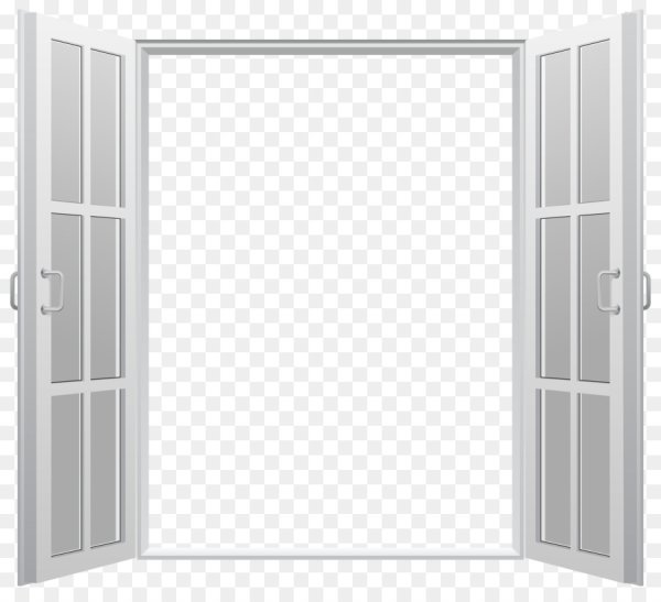 Открытая дверь на белом фоне