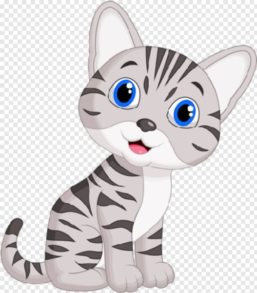 Полосатый кот мультяшный