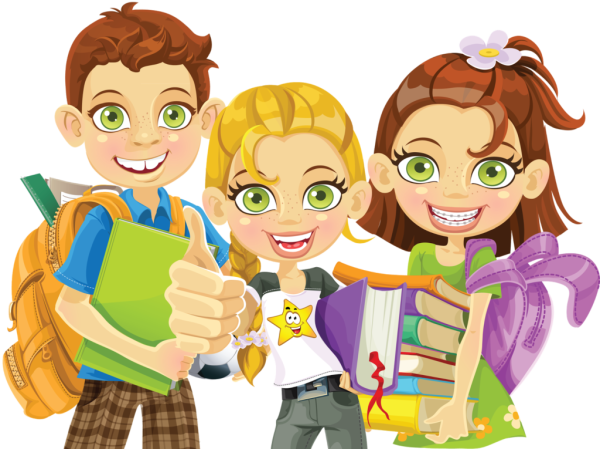 Школьники мультяшные
