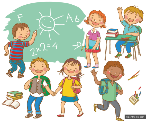 Школьники мультяшные