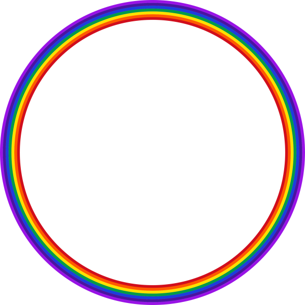 Радужные круглые рамки