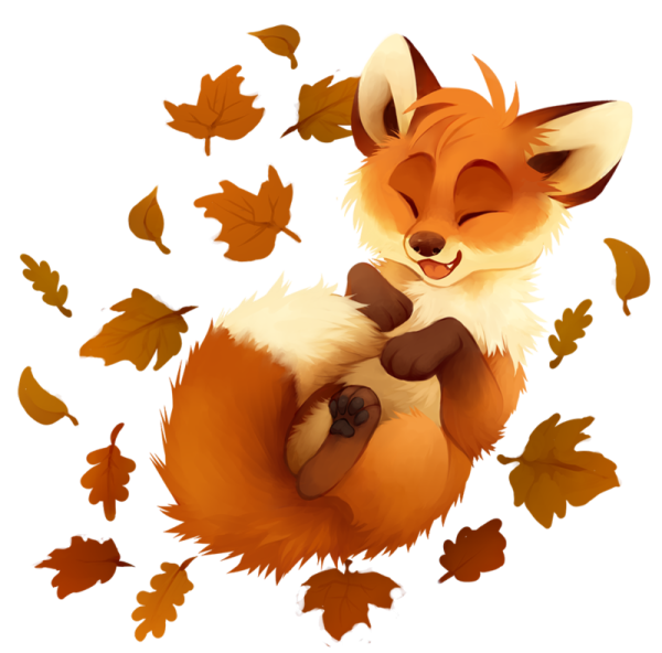 Осенние мультяшные лисички